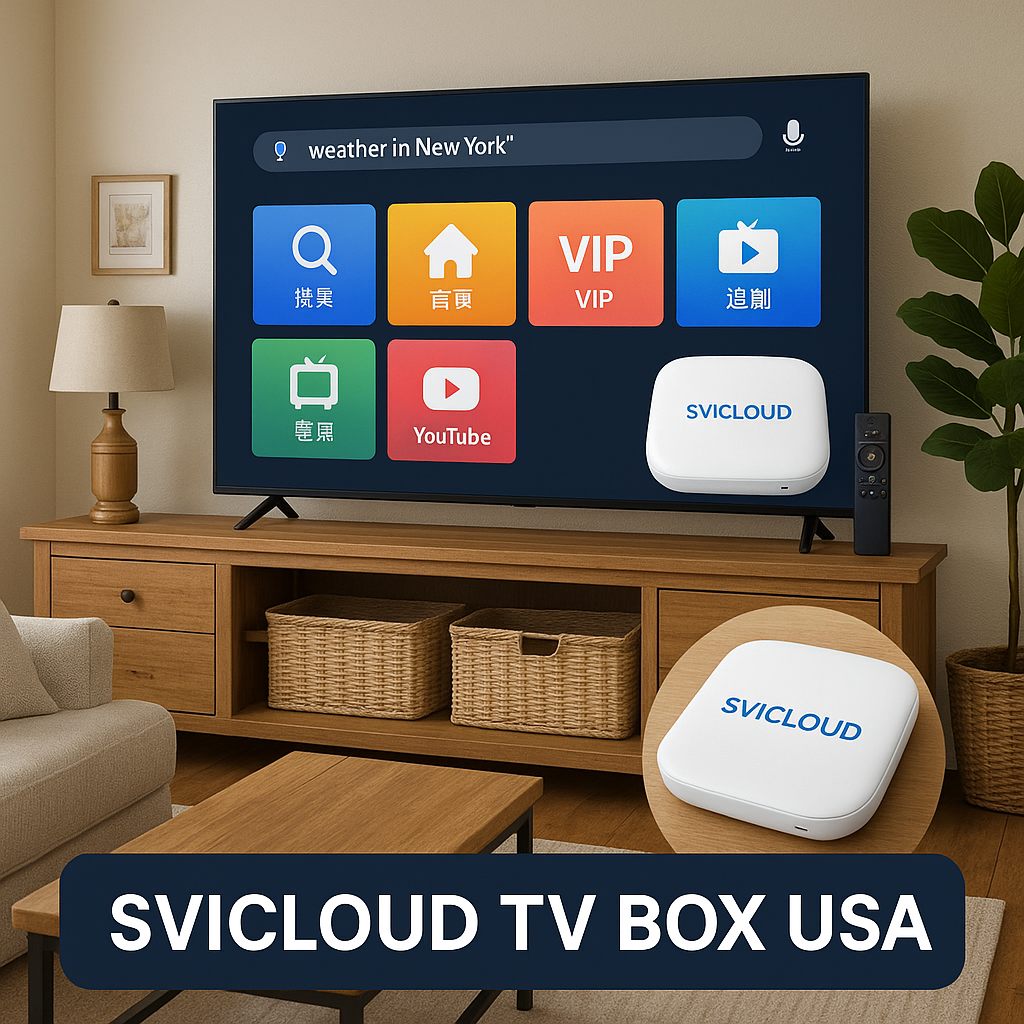 svicloud tv box usa 情境示意圖