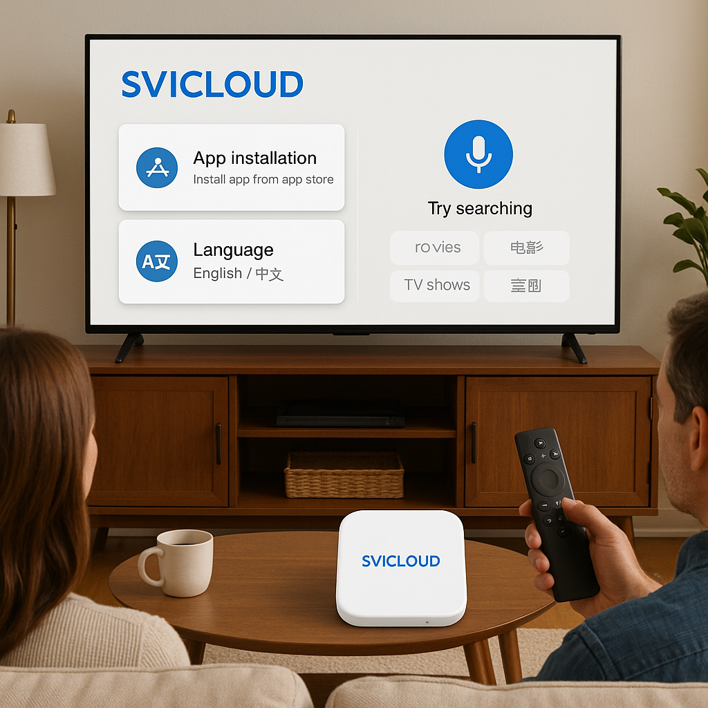 SVICLOUD App 安裝與語言切換實務（英文/中文介面） 情境示意圖